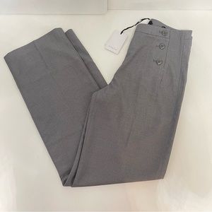 FRNCH Grey Buttoned High Waisted Trousers - With Buttons Accent - Reemoly